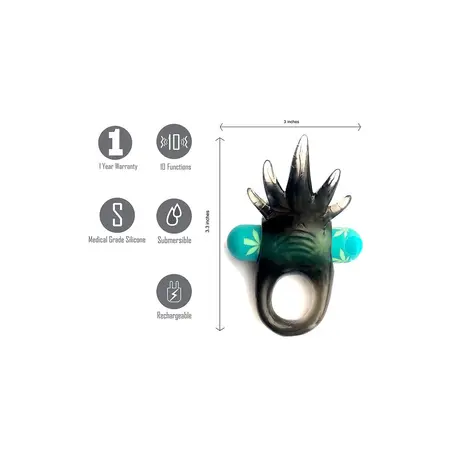 Maia Toys Ziggy Rechargeable Vibrating Support Ring, Transparent, 10 Modes