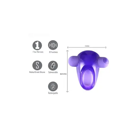 Maia Toys Casey Rechargeable Vibrating Support Ring Transparent TPE