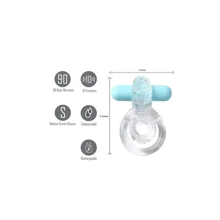 Maia Toys Jayden Rechargeable Vibrating Support Ring Transparent