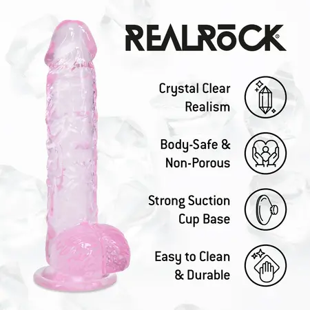 REALROCK Crystal Clear Model 5 Pink 12.7 cm sa vakuum postoljem