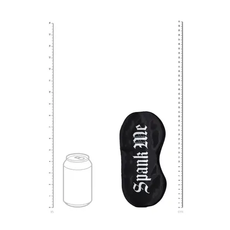 Spank Me Printed Satin Mask Black - Elegant Sensory Play Eye Cover