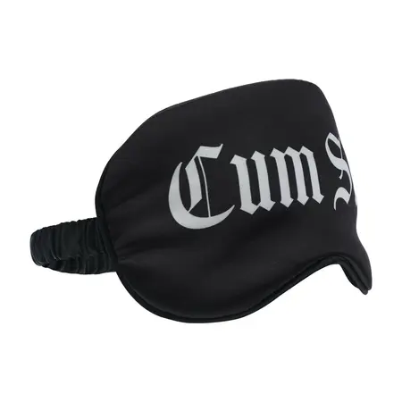 Ouch! Satin Eye Mask Black - Soft Printed Blindfold Adjustable Strap