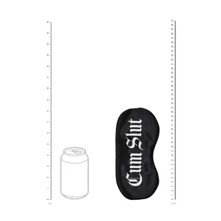 Ouch! Satin Eye Mask Black - Soft Printed Blindfold Adjustable Strap