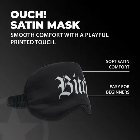 Bijoux Indiscrets Printed Satin Mask Black - Elegant Blindfold Accessory
