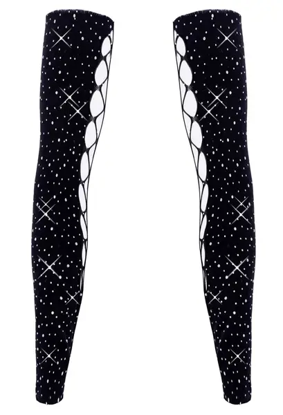 Cottelli ACCESSOIRES dugi rukavi bez prstiju S-L crni svetlucavi pleteni
