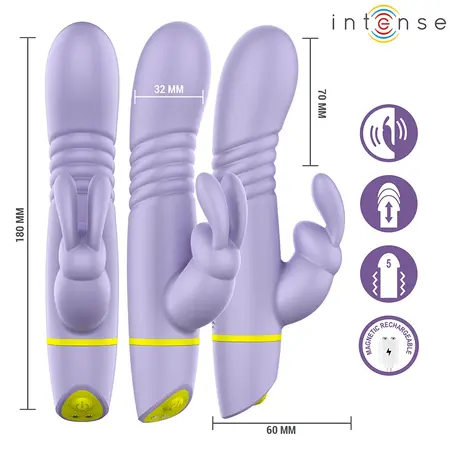 INTENSE Helen Rabbit System vibrator sa funkcijom potiskivanja i vibracije, roze, 18cm