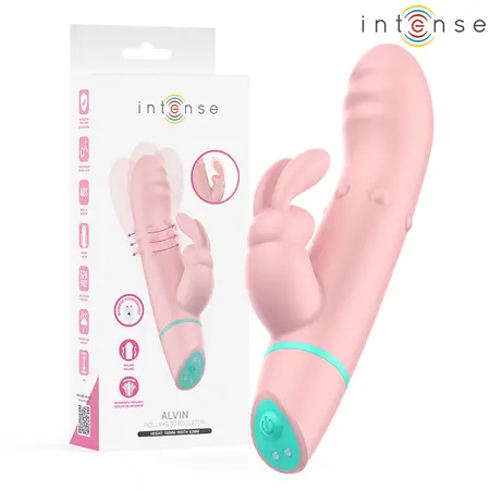 INTENSE Alvin Rabbit System rotirajući i oscilirajući vibrator, 18 cm, roze