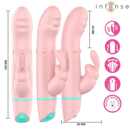 INTENSE Alvin Rabbit System rotirajući i oscilirajući vibrator, 18 cm, roze