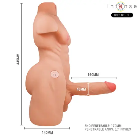 INTENSE Deep Touch Marty Torso: Anatomski model sa pokretom i vibracijom, 6.2 kg, daljinski upravljač