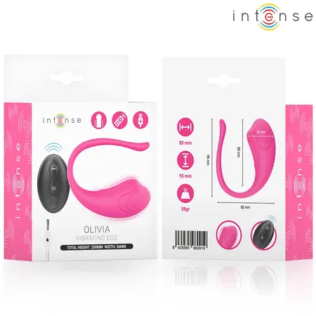 Intense Olivia Pink Wireless Vibrating Egg - Ergonomic Remote Control 20cm