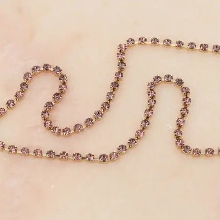 Otazu Belly Chain Crystal Amethyst elegantan podesivi lančić za struk univerzalna veličina