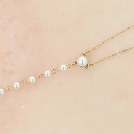 Otazu Pearl Anklet Cream elegantni podesivi lančić sa biserima univerzalna veličina