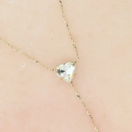 Otazu Love nanogica sa prozirnim kristalnim srcem, podesivi elegantni nakit univerzalne veličine