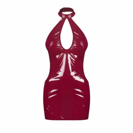 Obsessive Redya Dress Red - Glossy Adjustable Lace-Up Design L/XL