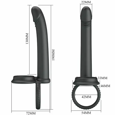Pretty Love Dillion silikonski intimni prsten sa dva motora crni USB