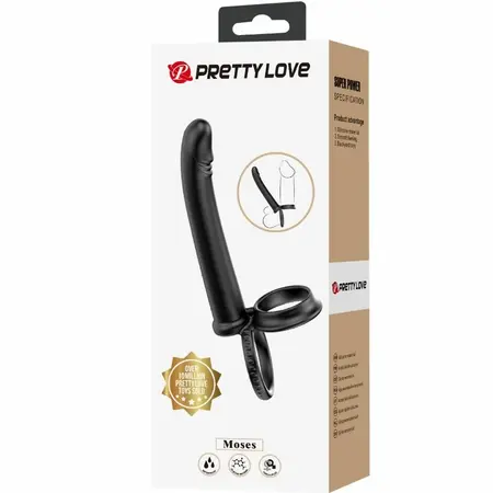 Pretty Love Dillion silikonski intimni prsten sa dva motora crni USB