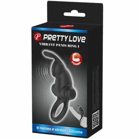 Pretty Love BI-210204 crni intimni prsten sa dvostrukom vibracijom