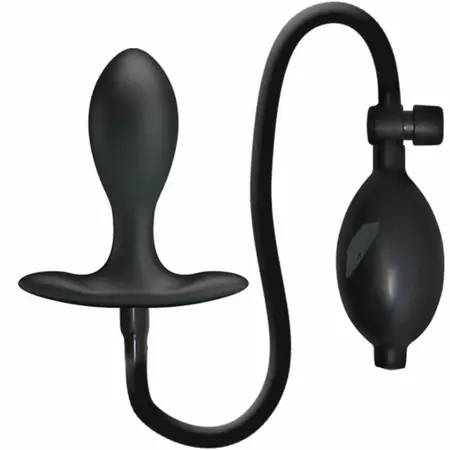 Pretty Love BI-040096Q silikonski analni sistem na naduvavanje, crni