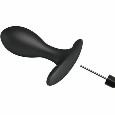 Pretty Love BI-040096Q silikonski analni sistem na naduvavanje, crni