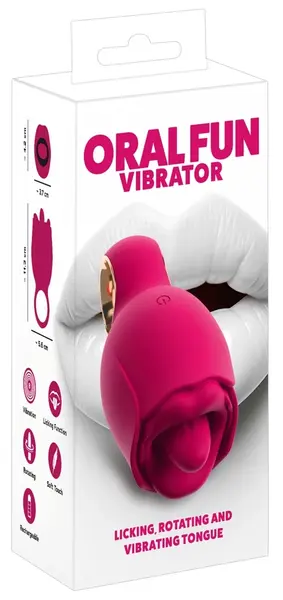 You2Toys Oral Fun vibrator sa silikonskim jezikom i 8 modova rada, roze, 11.3 cm