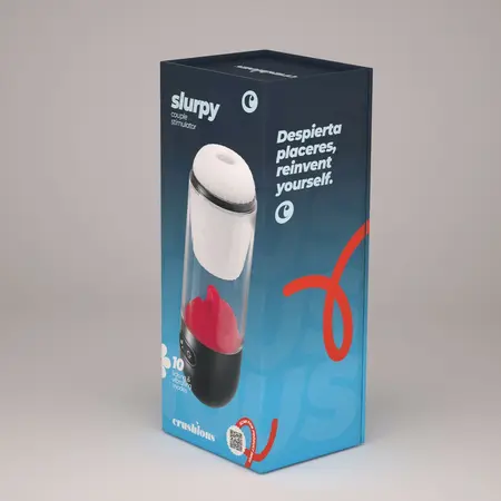 Crushious Slurpy 2-u-1 intimni aparat sa sistemom rotacije i lizanja, providni