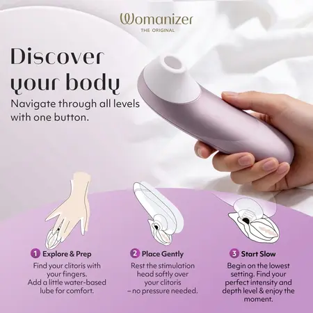 Womanizer Pro Lilac, kompaktni sistem sa vazdušnim impulsima, 11 nivoa intenziteta, vodootporan