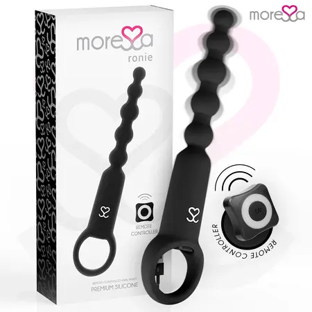 Moressa Ronie Black Remote-Controlled Anal Bead System - Silicone, 7 Modes