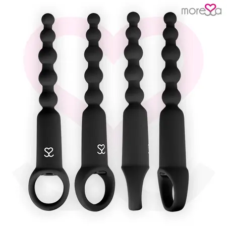 Moressa Ronie Black Remote-Controlled Anal Bead System - Silicone, 7 Modes