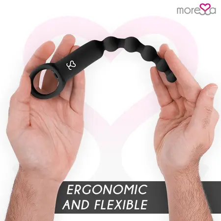 Moressa Ronie Black Remote-Controlled Anal Bead System - Silicone, 7 Modes