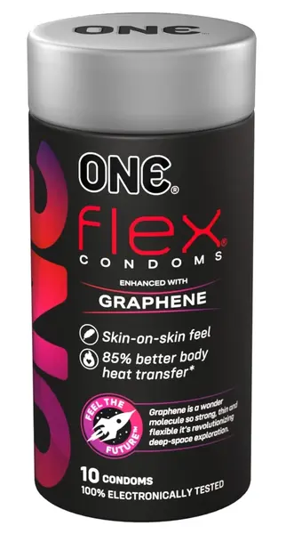 ONE Flex Graphene kondomi od lateksa sa grafenom, 10 komada, ultra tanki sa premium lubrikantom