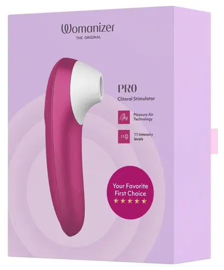 Womanizer Pro Pink Air Pulse Technology, 11 Levels, Waterproof, Compact