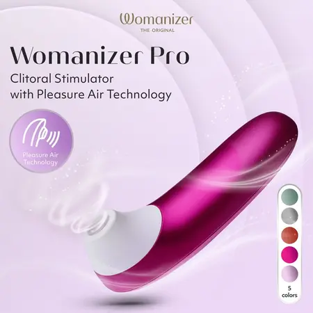 Womanizer Pro Pink Air Pulse Technology, 11 Levels, Waterproof, Compact