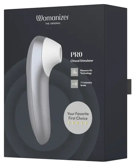 Womanizer Pro Silver, kompaktni sistem sa tehnologijom vazdušnih talasa, 11 modova rada