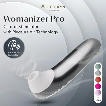 Womanizer Pro Silver, kompaktni sistem sa tehnologijom vazdušnih talasa, 11 modova rada