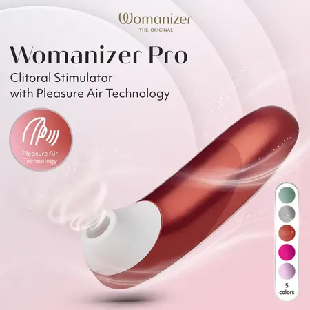 Womanizer Pro Red, kompaktni stimulator sa vazdušnom tehnologijom, 11 nivoa, vodootporan