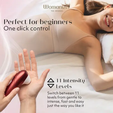 Womanizer Pro Red, kompaktni stimulator sa vazdušnom tehnologijom, 11 nivoa, vodootporan