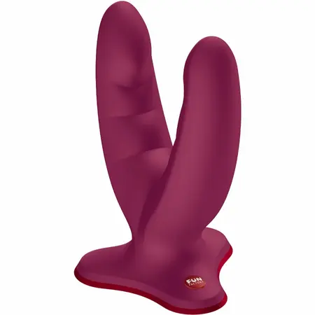 Fun Factory RYDE Double Model Wine Red, silikonski dildo kompatibilan sa harnessom, 22 cm