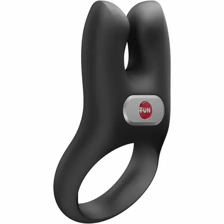 Fun Factory NOS crni - dvo-motorni intimni prsten, fleksibilni silikon, USB-C