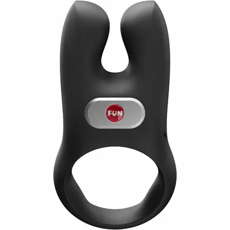 Fun Factory NOS crni - dvo-motorni intimni prsten, fleksibilni silikon, USB-C