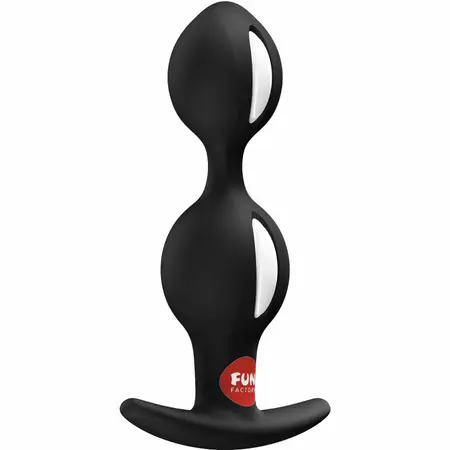 FUN FACTORY B-Balls Duo Black - Dual Weighted Silicone Trainer 13cm