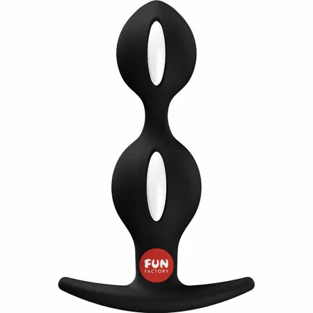 FUN FACTORY B-Balls Duo Black - Dual Weighted Silicone Trainer 13cm