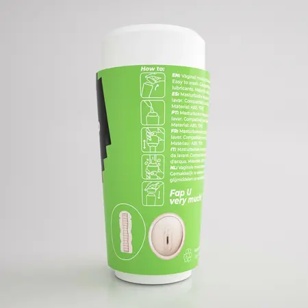 Crushious Fappucino Creamy Puss Green, intimna čaša sa mekanim TPE uloškom