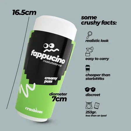 Crushious Fappucino Creamy Puss Green, intimna čaša sa mekanim TPE uloškom