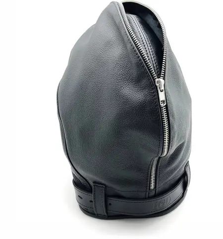 Red Leather premium kožna balaklava u crnoj boji, evropski model od biljno štavljene kože