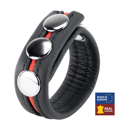 Red Leather crveni kožni intimni prsten širine 22mm, biljno štavljena koža