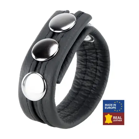 Red Leather podesivi kožni prsten za podršku u crnoj boji širine 22mm sa sistemom za savršeno podešavanje