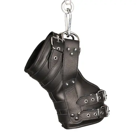 Red Leather kožni set kaiševa za suspenziju nogu u crnoj boji, 2 komada, nosivost do 130 kg