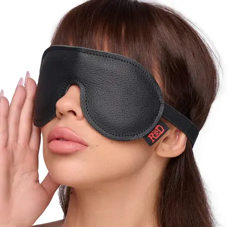 Red Leather crna kožna maska za oči od vrhunske evropske kože biljnog štavljenja