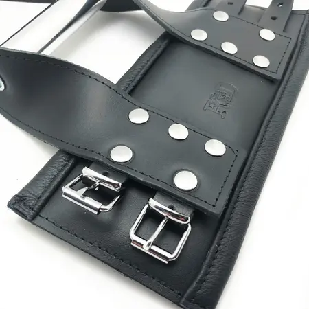 Red Leather kožne manžetne za suspenziju crne podesive od 17 do 24 cm