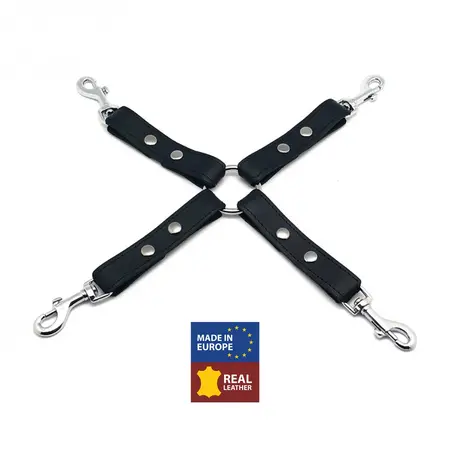 Red Leather kožni čvor sa kukama crni 16.5cm od biljno štavljene kože